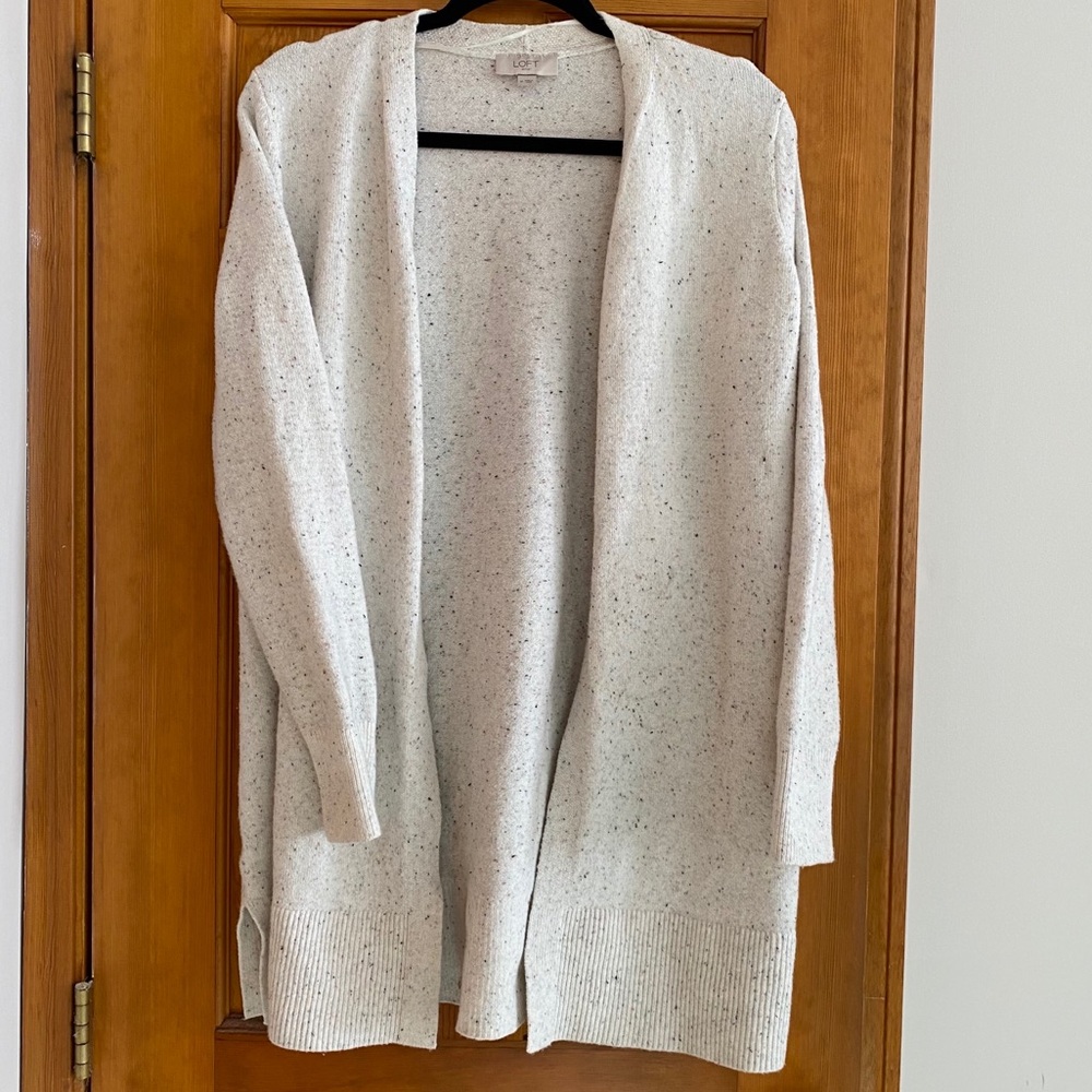 Loft outlet cream long cardigan